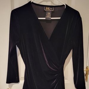 R & K black velvet top